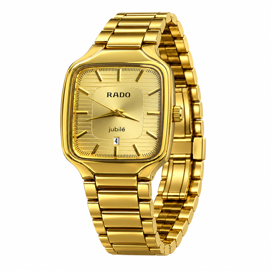 Shery Classic Square Gold Watch for Men – Date Display