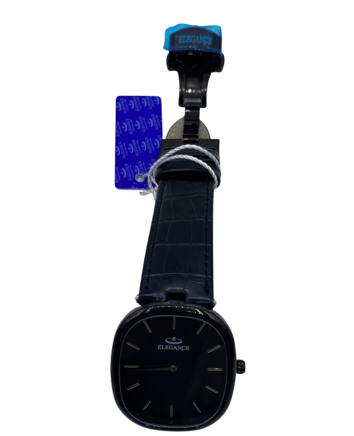 ELEGANCE Luxury Black Watch for Men – Classic Leather Strap Wristwatch