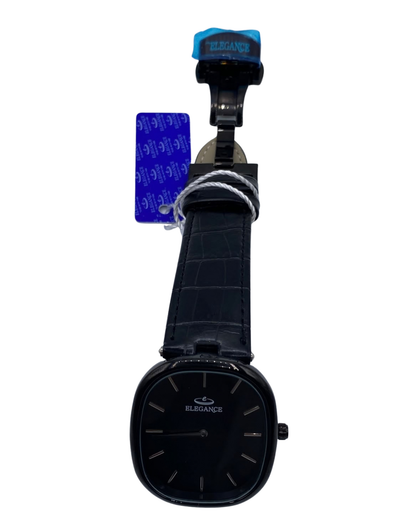 ELEGANCE Luxury Black Watch for Men – Classic Leather Strap Wristwatch