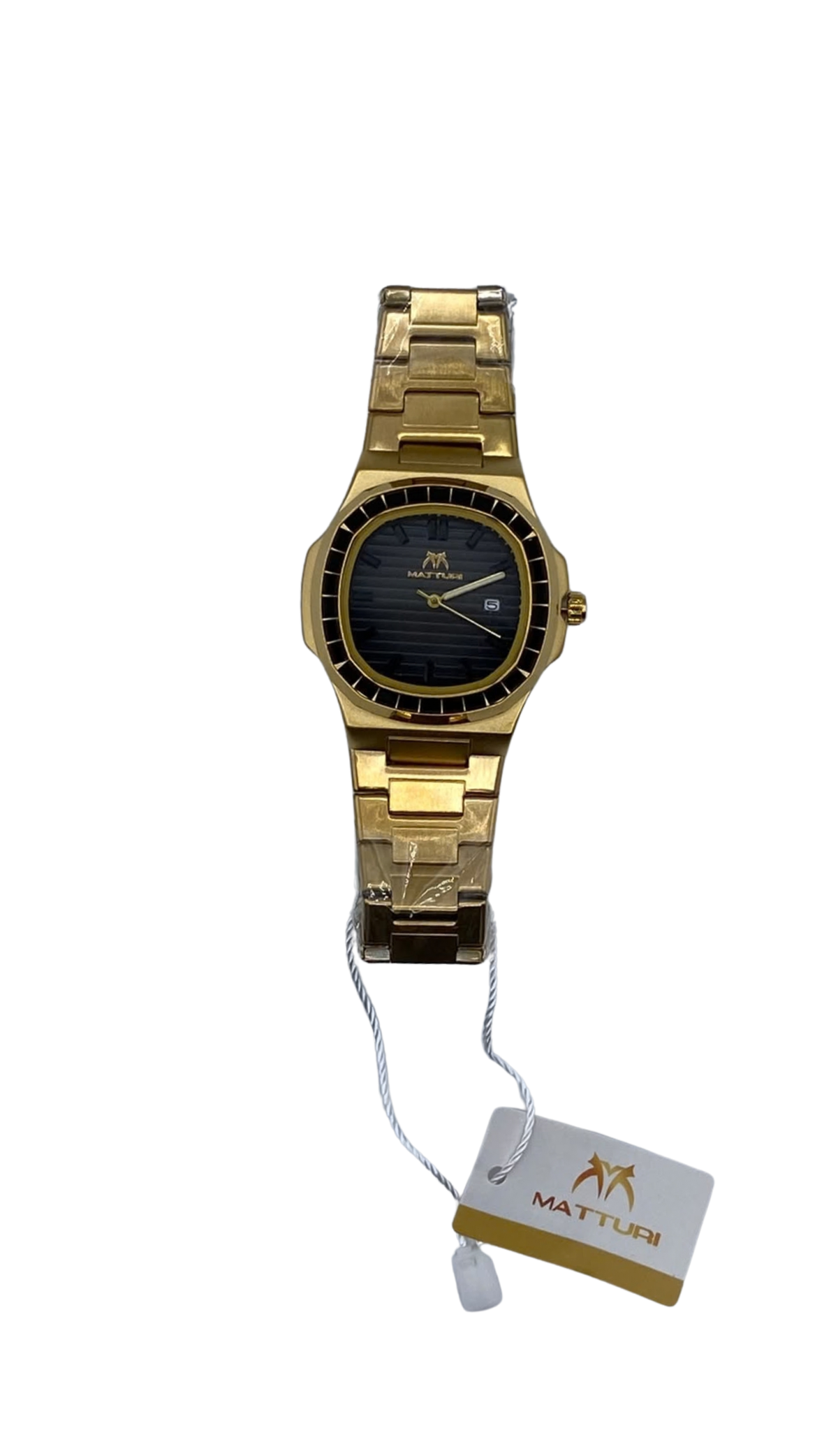Luxury Gold Stainless Steel Men’s Watch – Black Dial Elegant Fashion Wristwatch