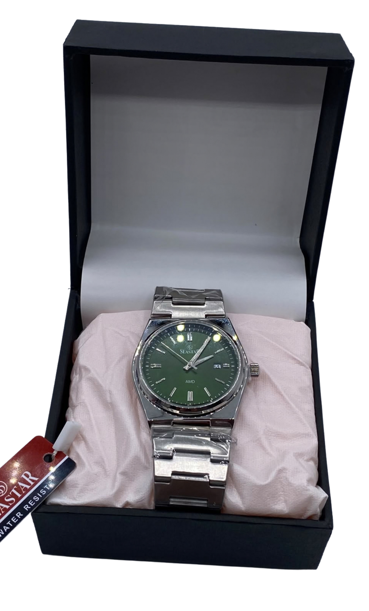 Luxury Green Dial Stainless Steel Men’s Watch – Elegant Classic Wristwatch