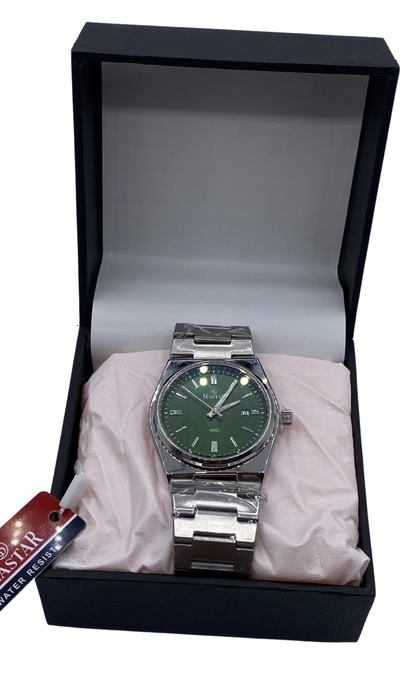 Luxury Green Dial Stainless Steel Men’s Watch – Elegant Classic Wristwatch
