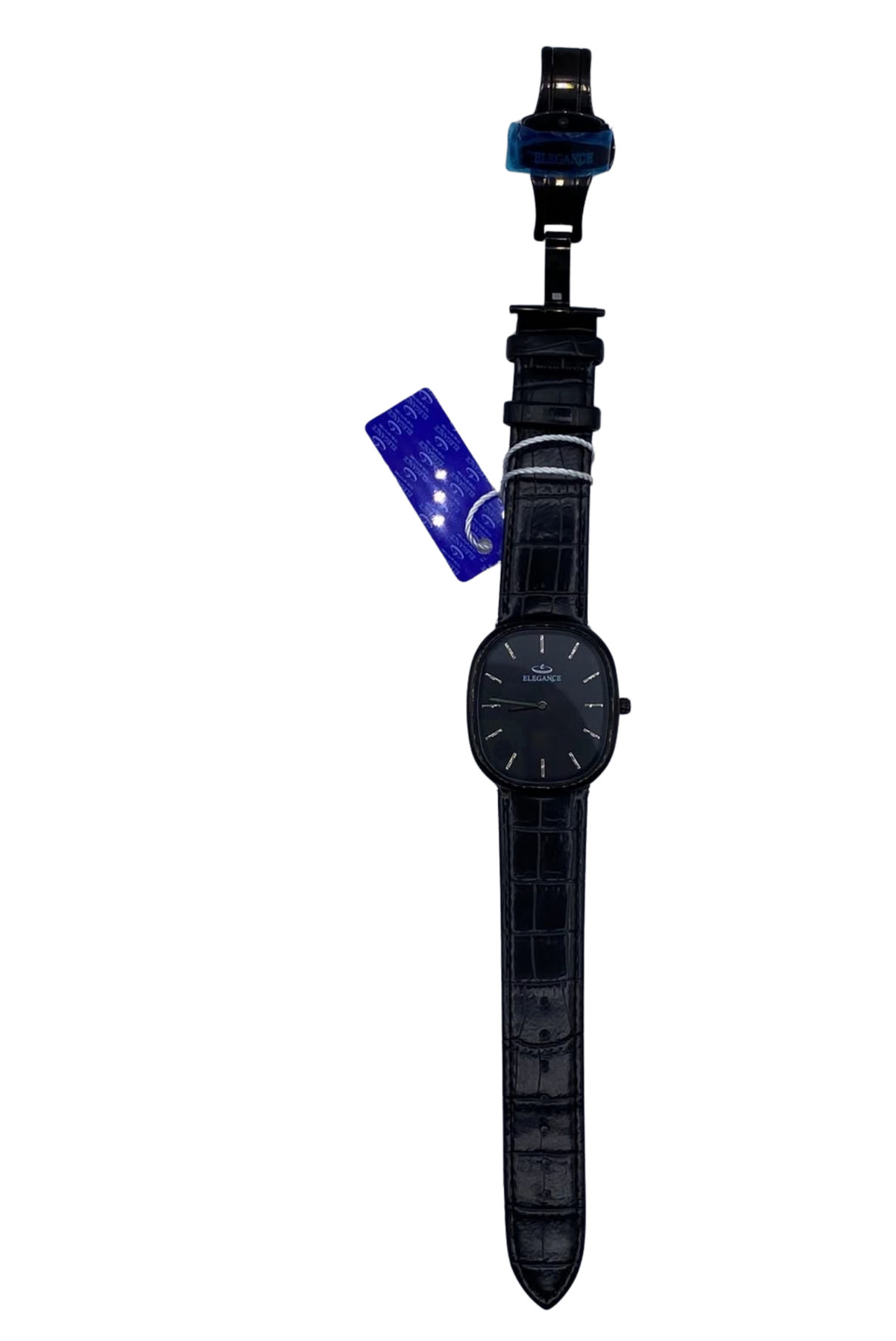 ELEGANCE Luxury Black Watch for Men – Classic Leather Strap Wristwatch