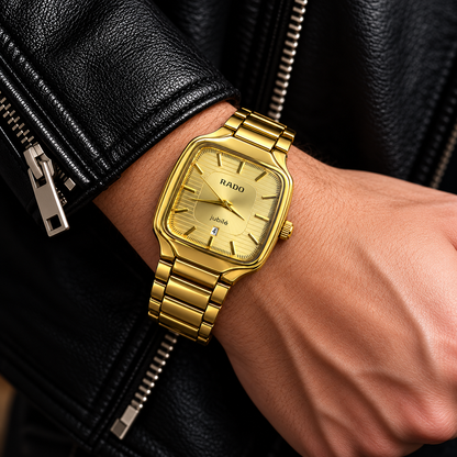 Shery Classic Square Gold Watch for Men – Date Display