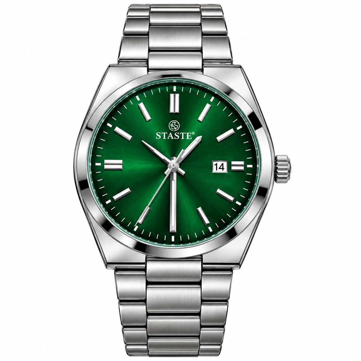Luxury Green Dial Stainless Steel Men’s Watch – Elegant Classic Wristwatch