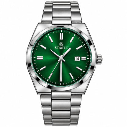 Luxury Green Dial Stainless Steel Men’s Watch – Elegant Classic Wristwatch